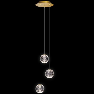Φωτιστικό Κρεμαστό LED 12,6W 1008lm 230V Θερμό Φως σε Χρυσαφί DIAMOND